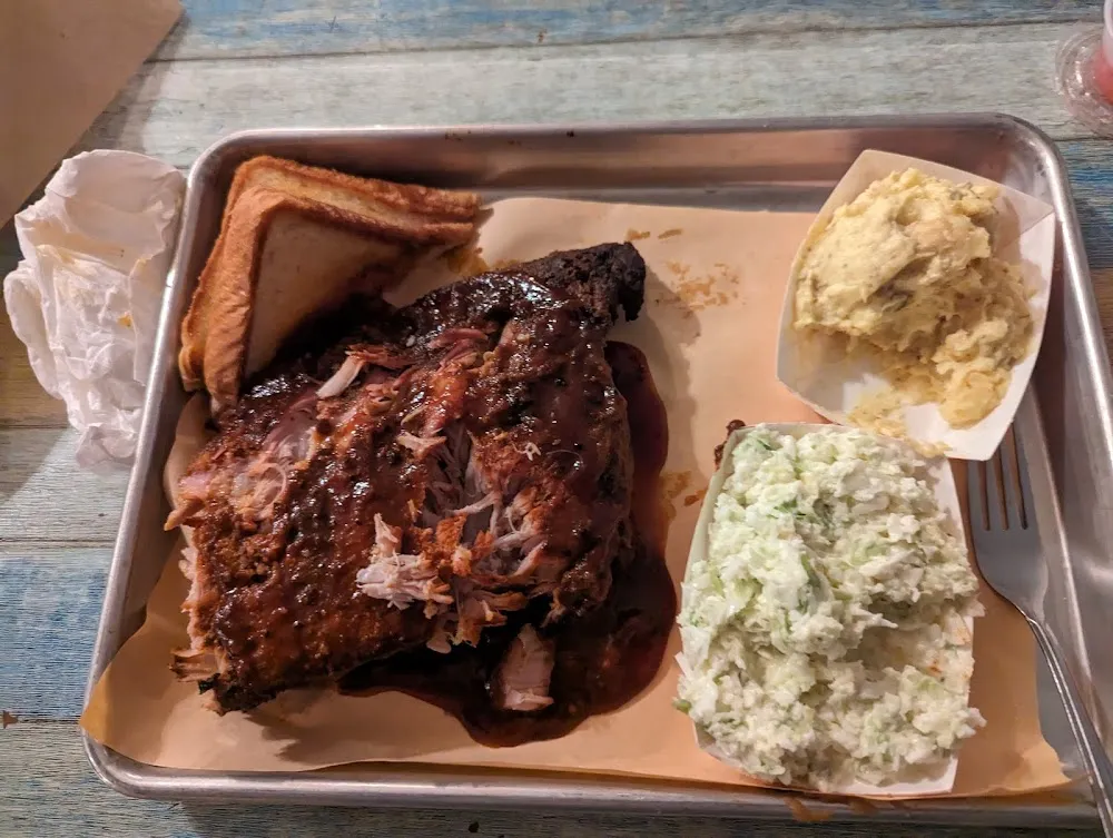 Ribs Slaw and Potato Salad